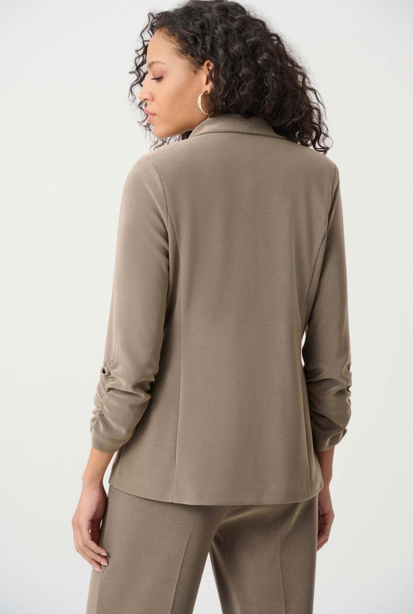 Melange Silky Knit Straight Blazer