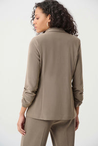 Melange Silky Knit Straight Blazer
