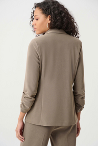 Melange Silky Knit Straight Blazer