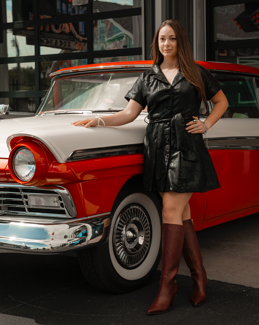 Corine Black Snake Suede Mini Dress