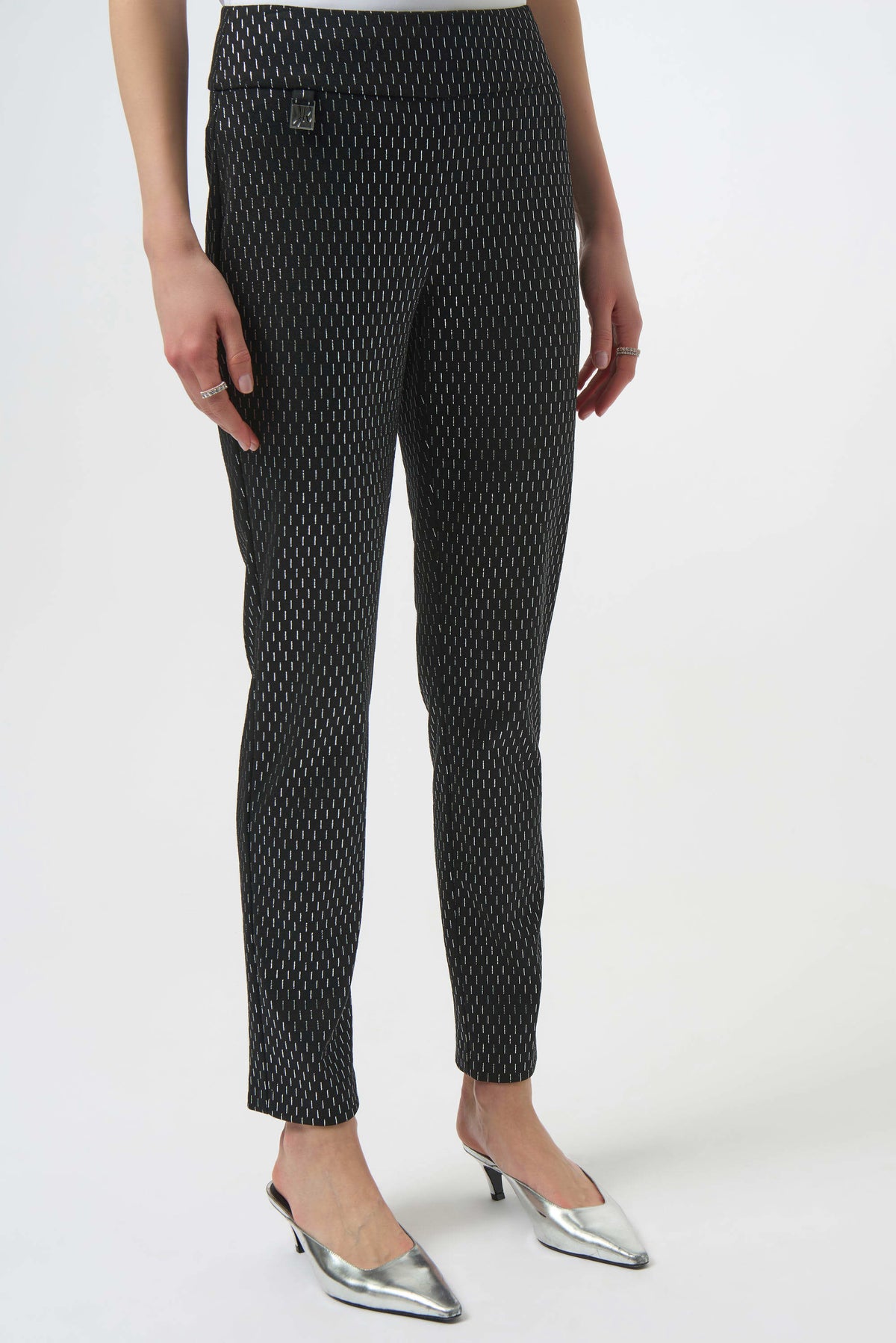 Joseph Ribkoff Foiled Heavy Knit Slim Fit Pants