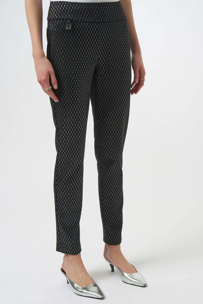 Joseph Ribkoff Foiled Heavy Knit Slim Fit Pants