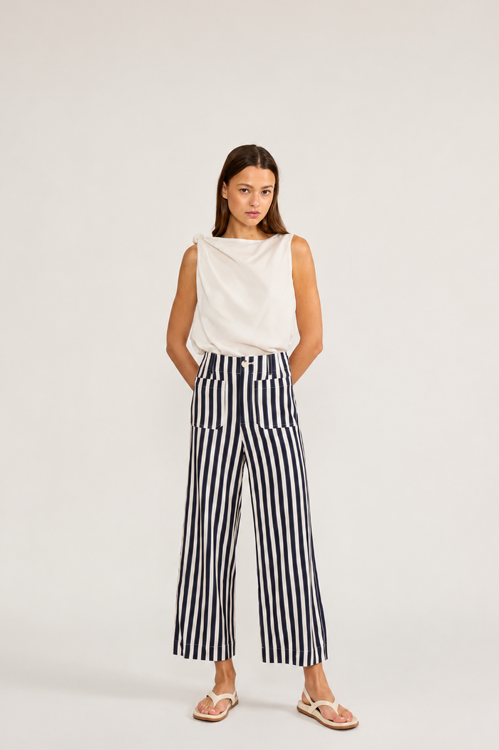 Johnny Pant - Navy Stripe