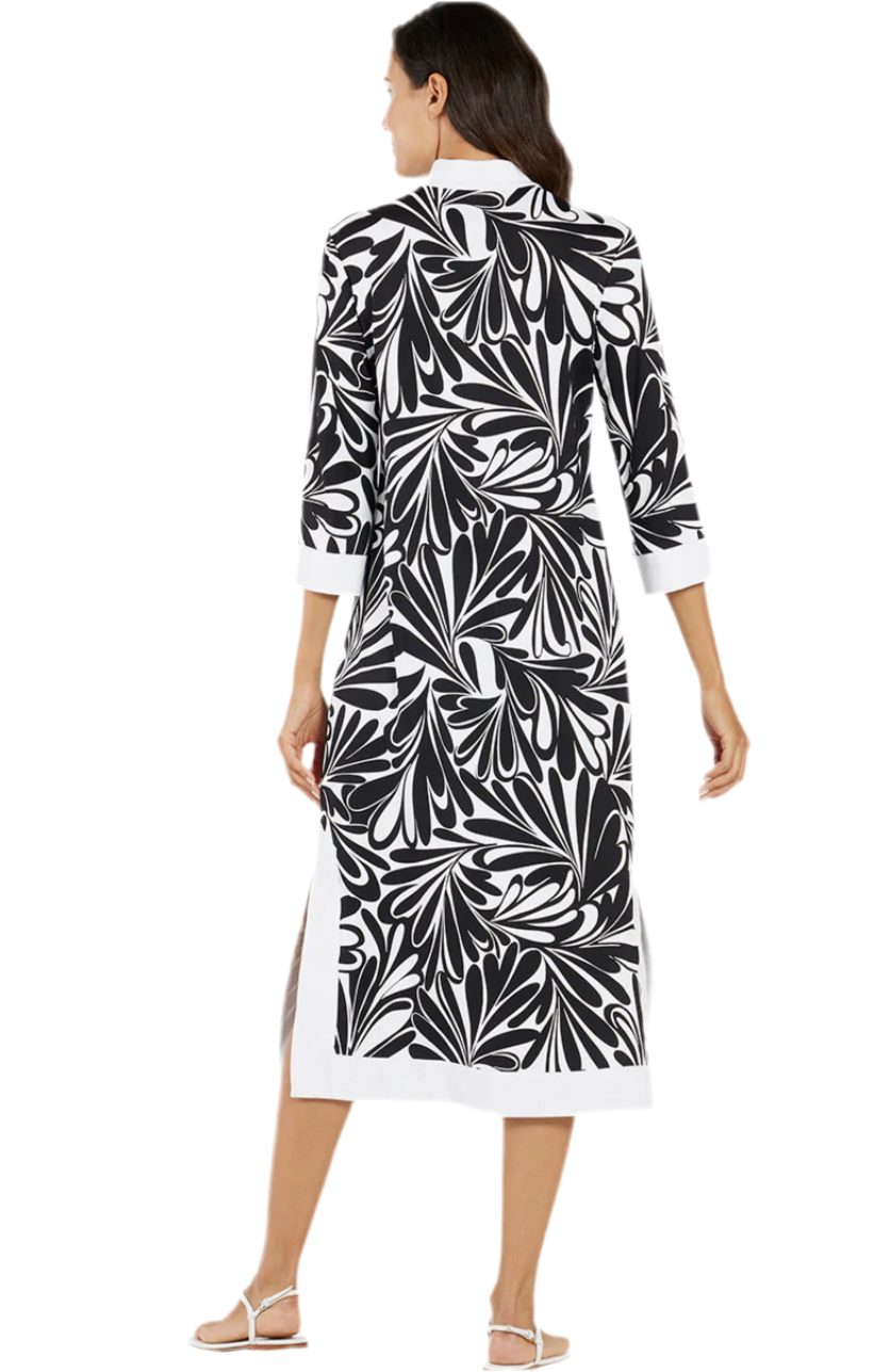 Jude Connally Kate Dress-Decorative Fan Black/White