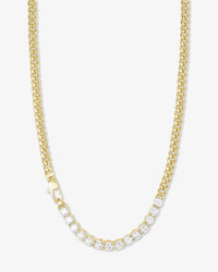 Baby Julian REALLY Loves Diamonds Necklace 5mm- Gold|White Diamondettes