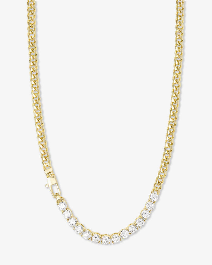 Baby Julian REALLY Loves Diamonds Necklace 5mm- Gold|White Diamondettes