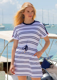 Stripe Tie Wasit Tee Dress