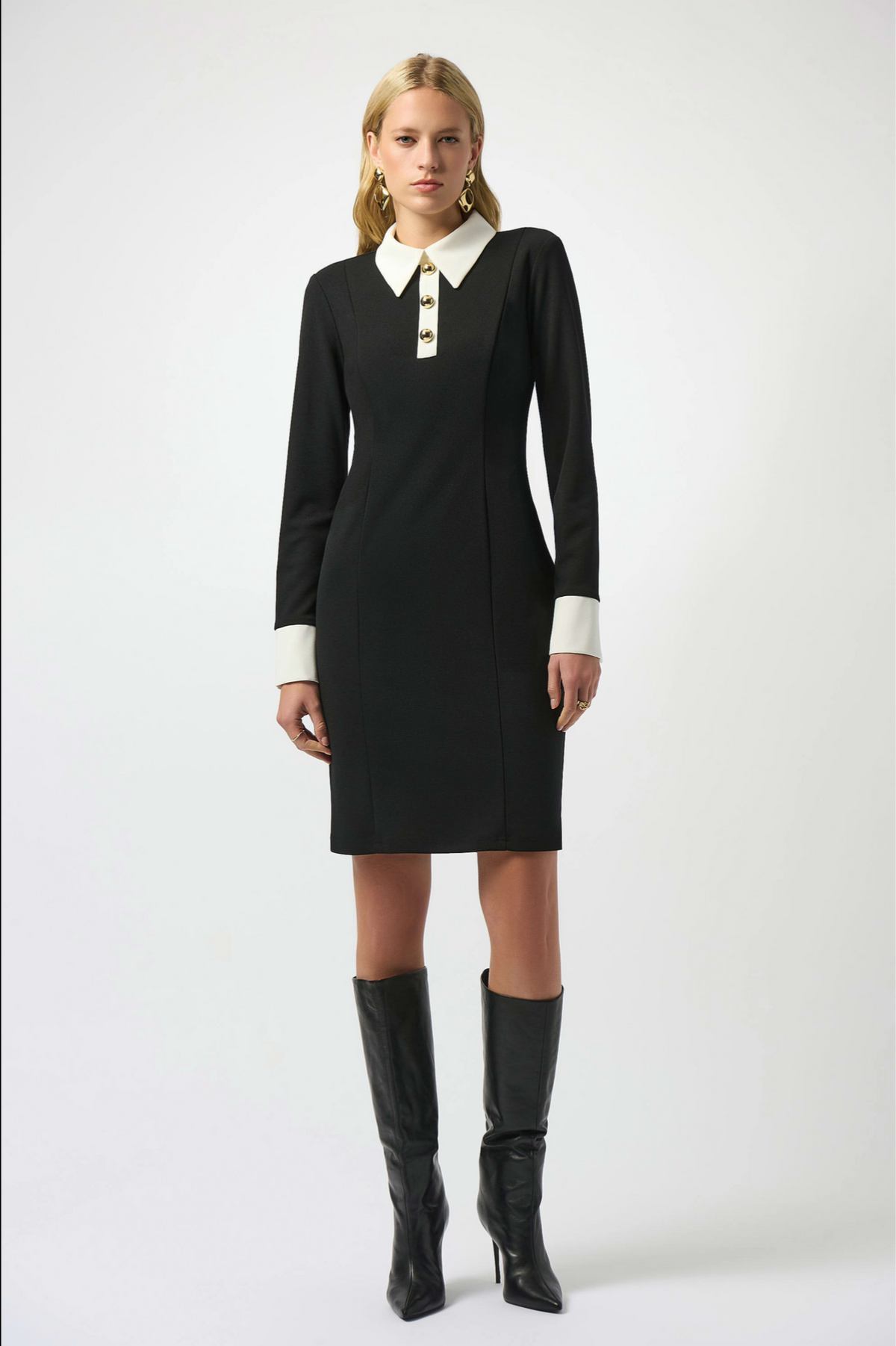 Joseph Ribkoff Scuba Crepe Colour-Block Shift Dress