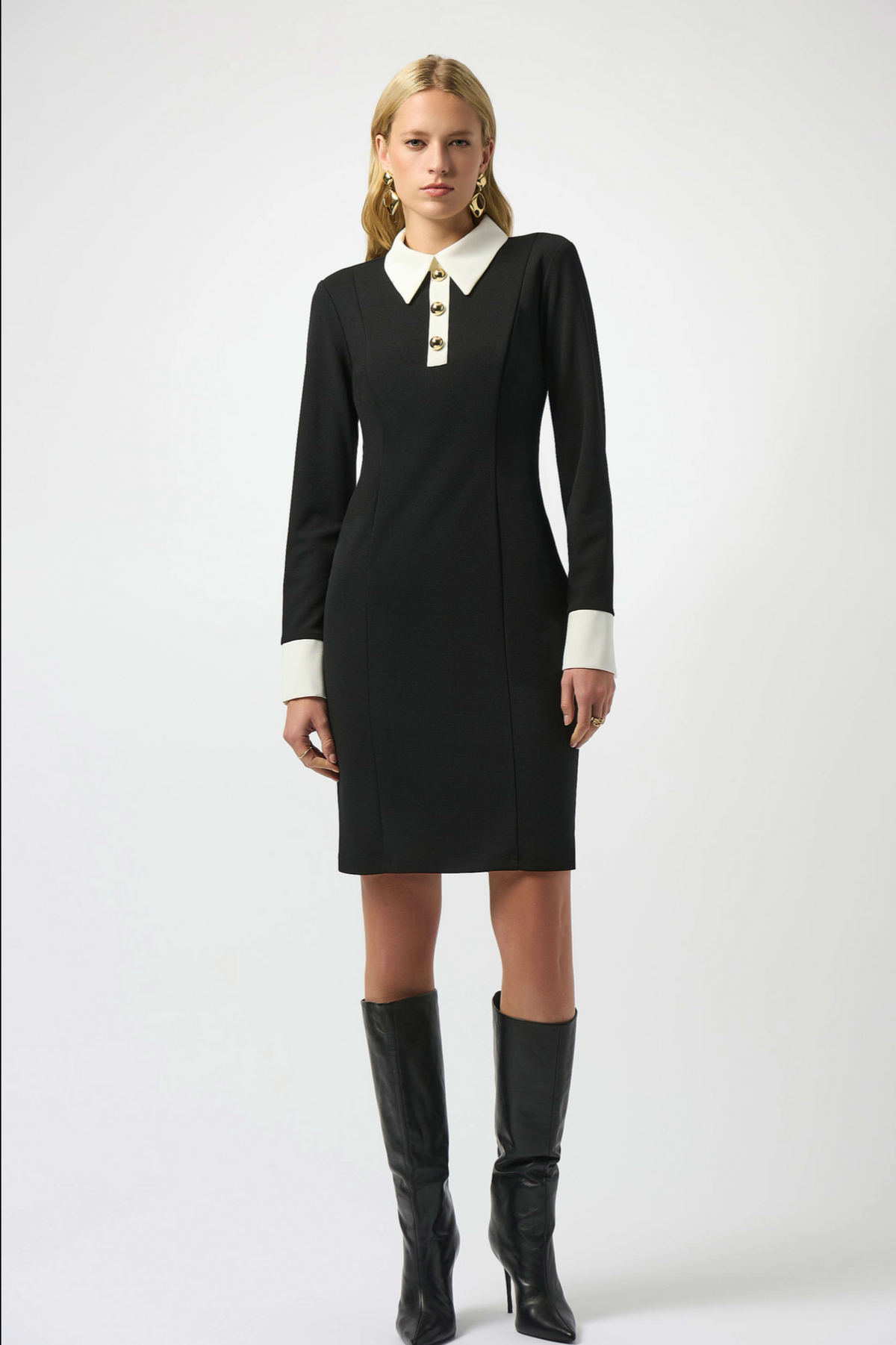 Joseph Ribkoff Scuba Crepe Colour-Block Shift Dress