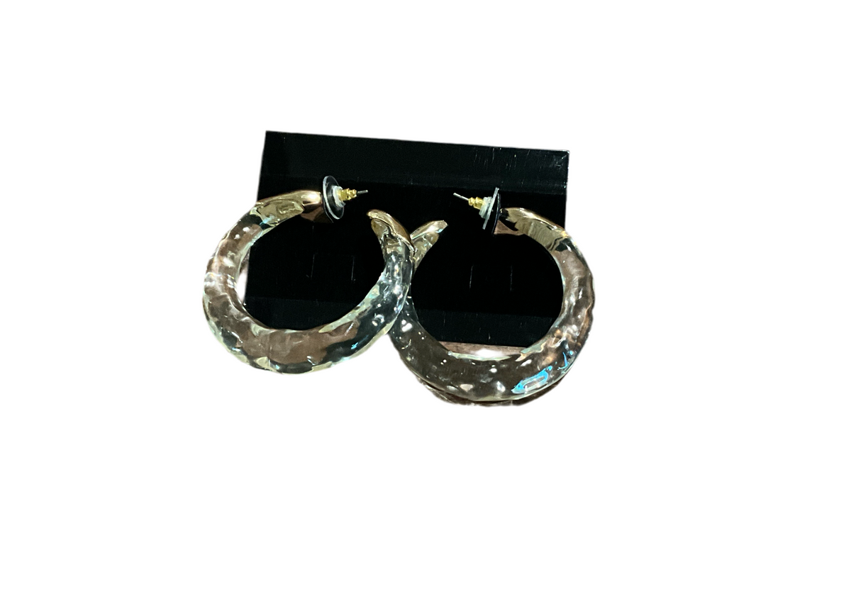 Gold Clear Hoop Earrings