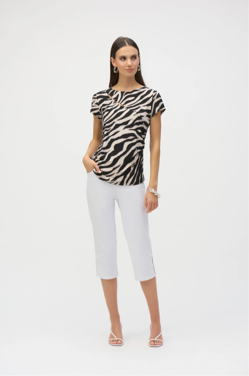 Joseph Ribkoff Silky Knit Animal Print Fitted Top