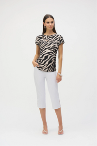 Joseph Ribkoff Silky Knit Animal Print Fitted Top