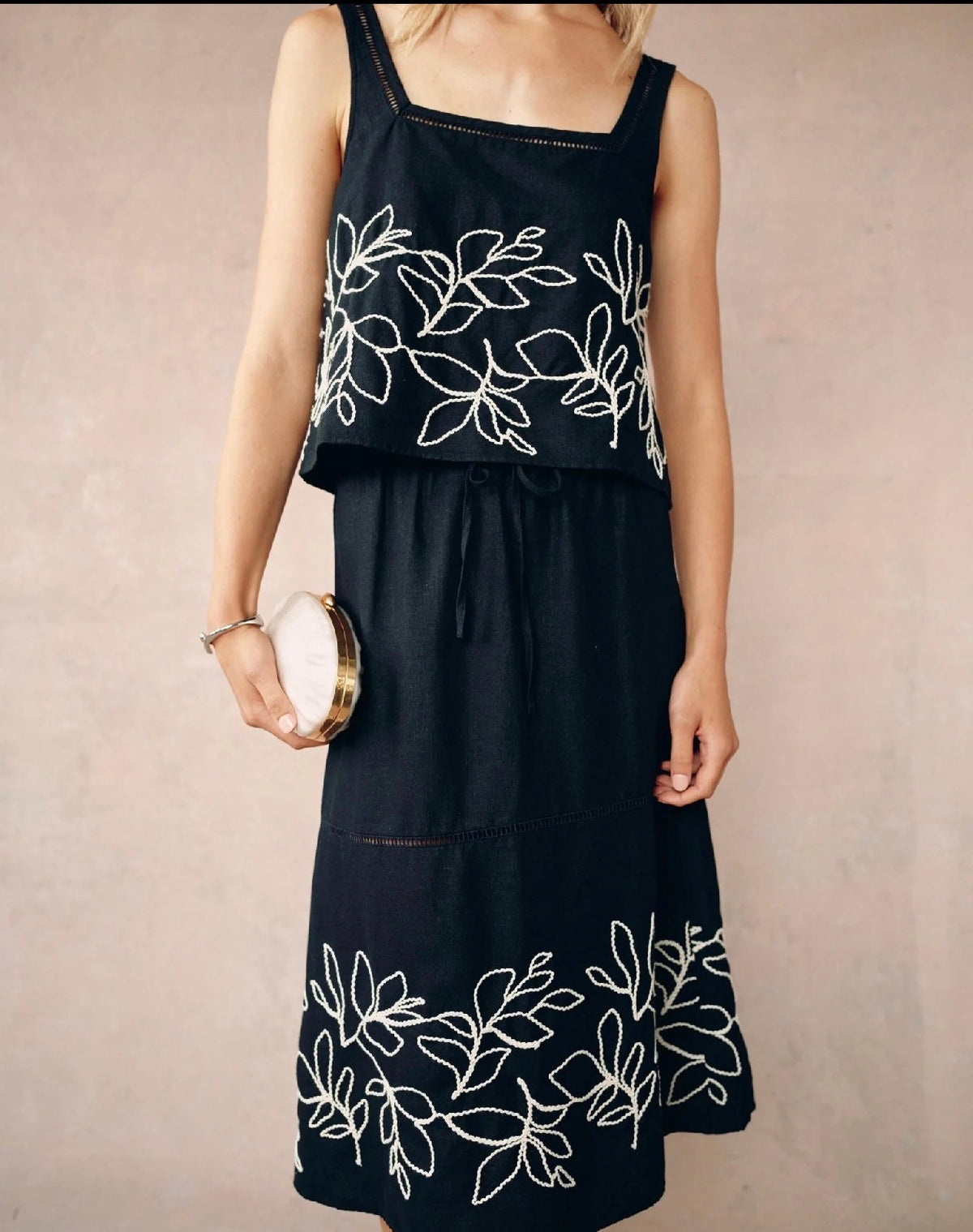 Bella Dahl Square Ladder Trim Top and Skirt Set