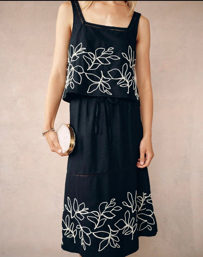 Bella Dahl Square Ladder Trim Top and Skirt Set