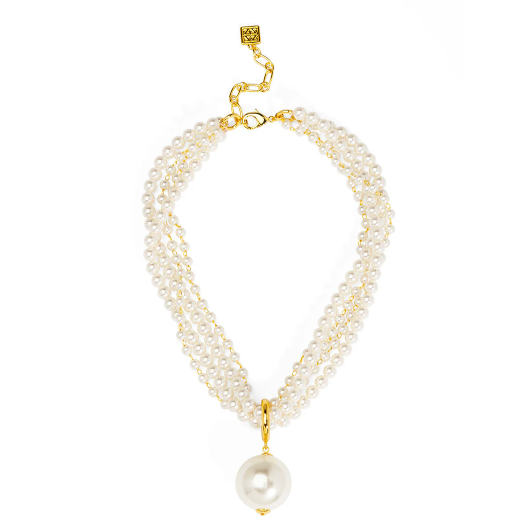 Multistrand Pearl Pendant Short Necklace