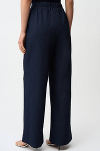 Joseph Ribkoff Jacquard Geometrical Texture Wide Leg Pull-On Pants