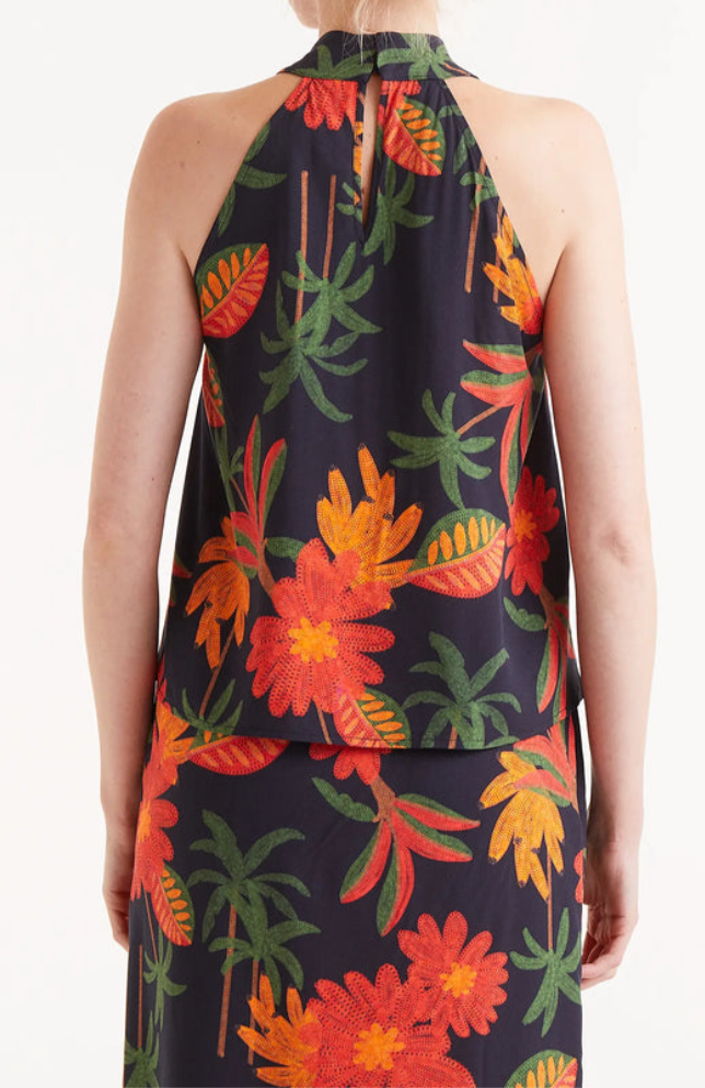 Famara floral print halter top