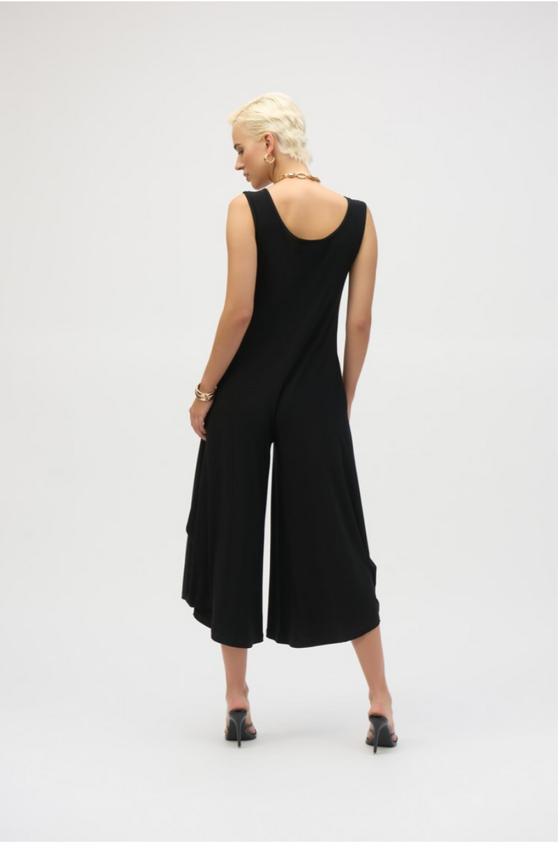 Silky Knit Wide-Leg Sleeveless Jumpsuit