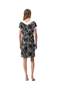 Joseph Ribkoff Silky Knit Geometric Puff Print Dress