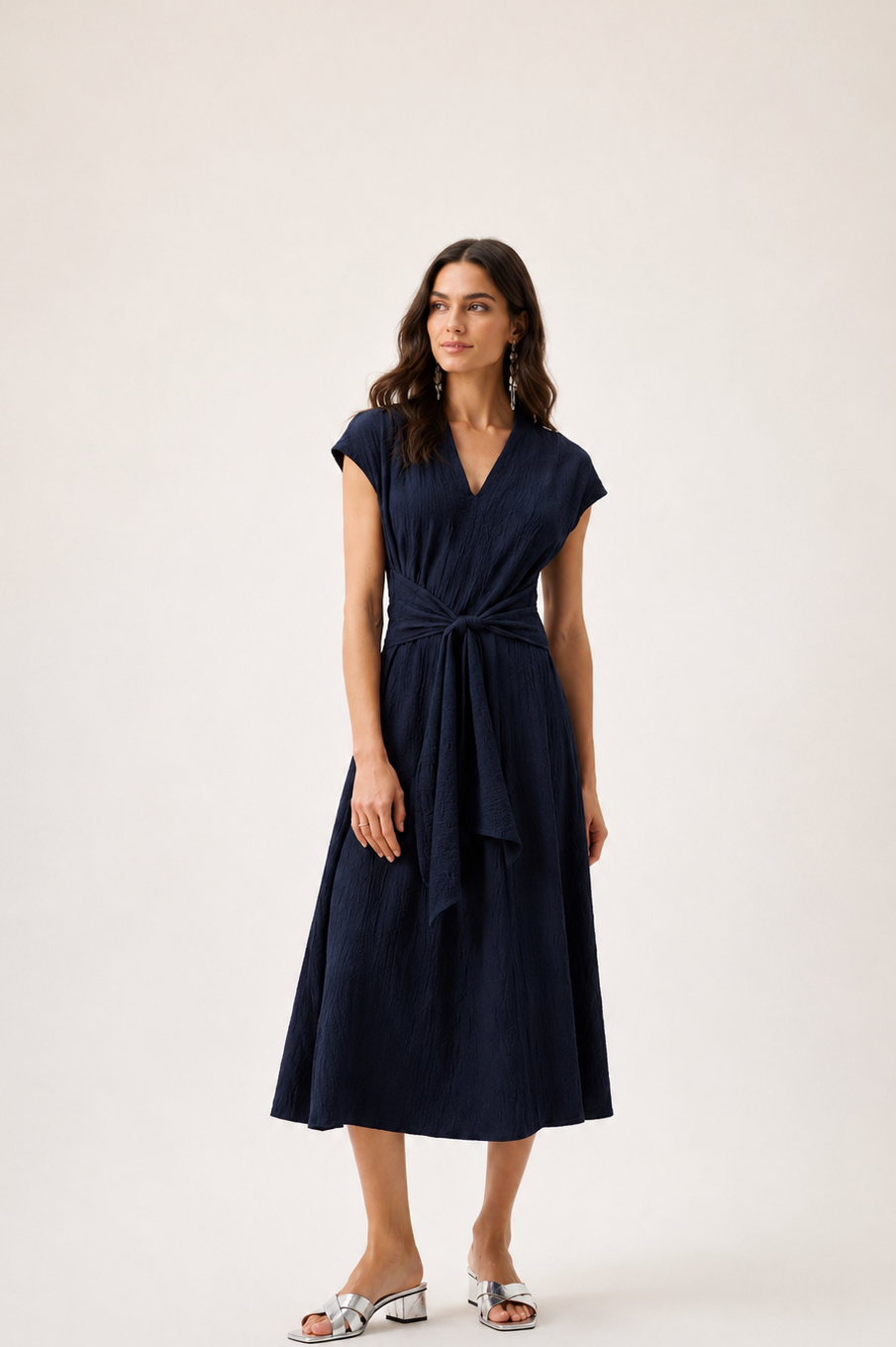 Joseph Ribkoff Woven Seersucker Fit And Flare Dress