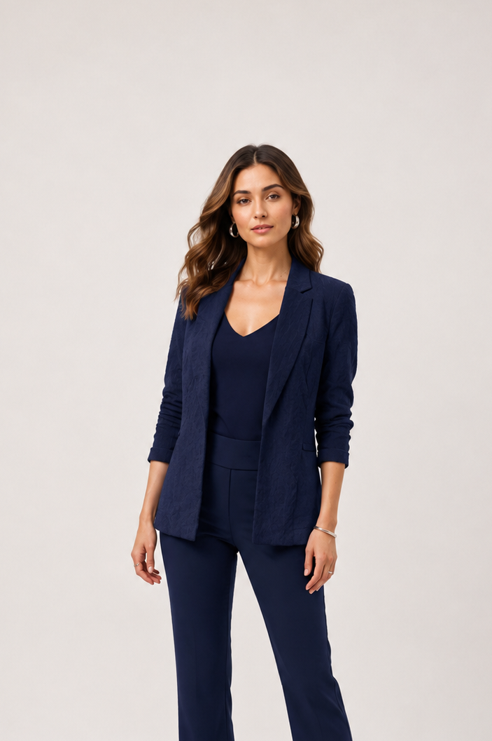 Joseph Ribkoff Woven Jacquard Texture Boxy Blazer