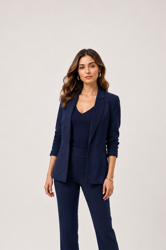 Joseph Ribkoff Woven Jacquard Texture Boxy Blazer