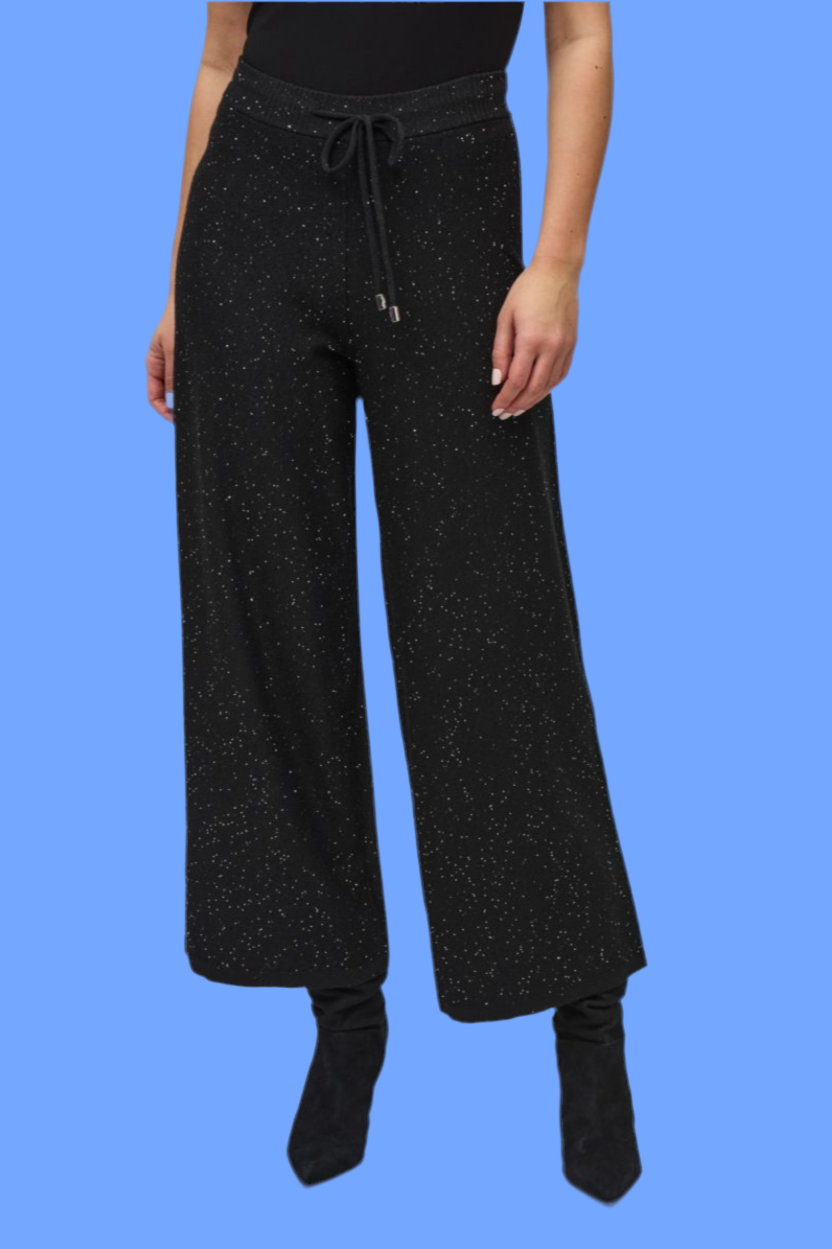 Joseph Ribkoff Black Sequin Culotte Pants