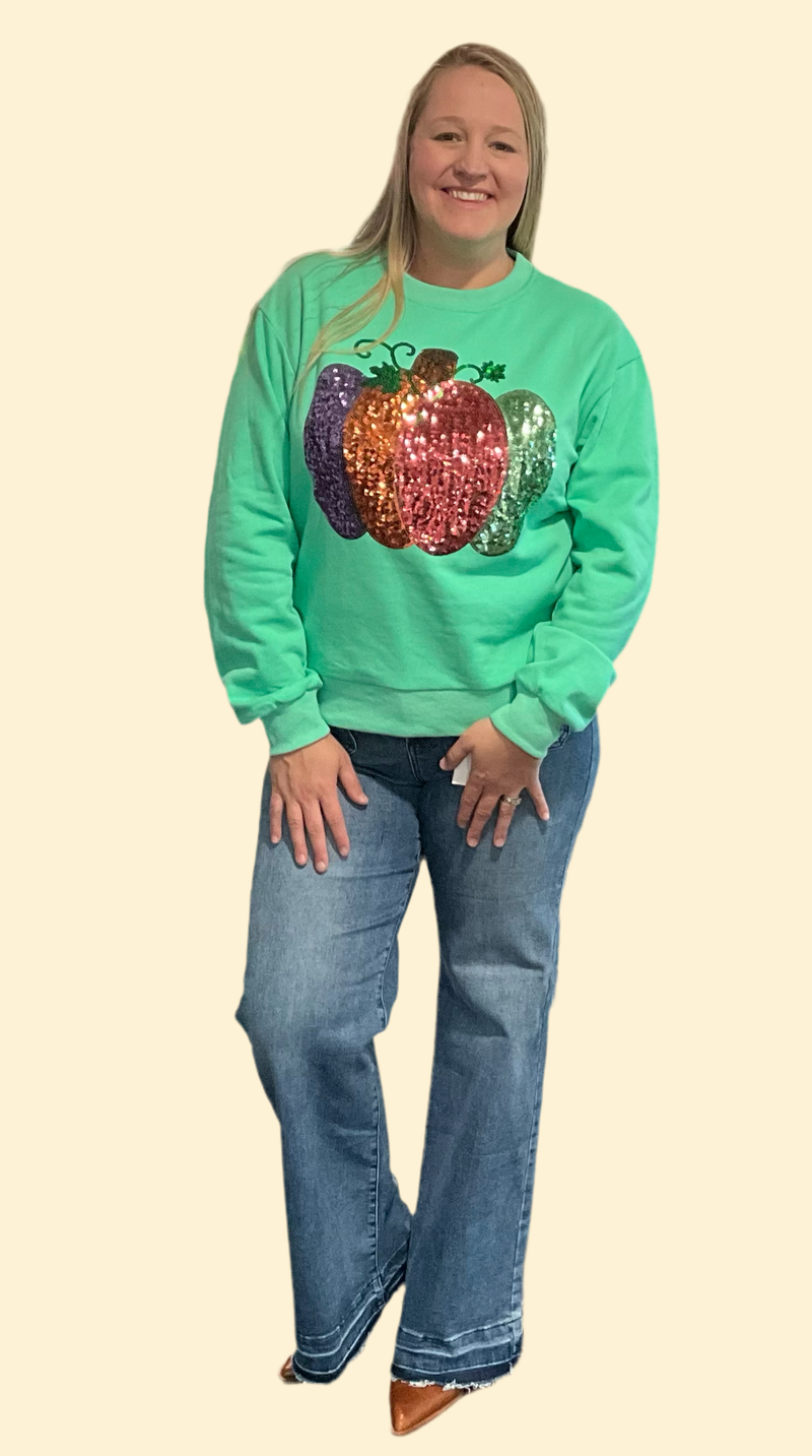 Pumpkin Sequin Sweatshirt