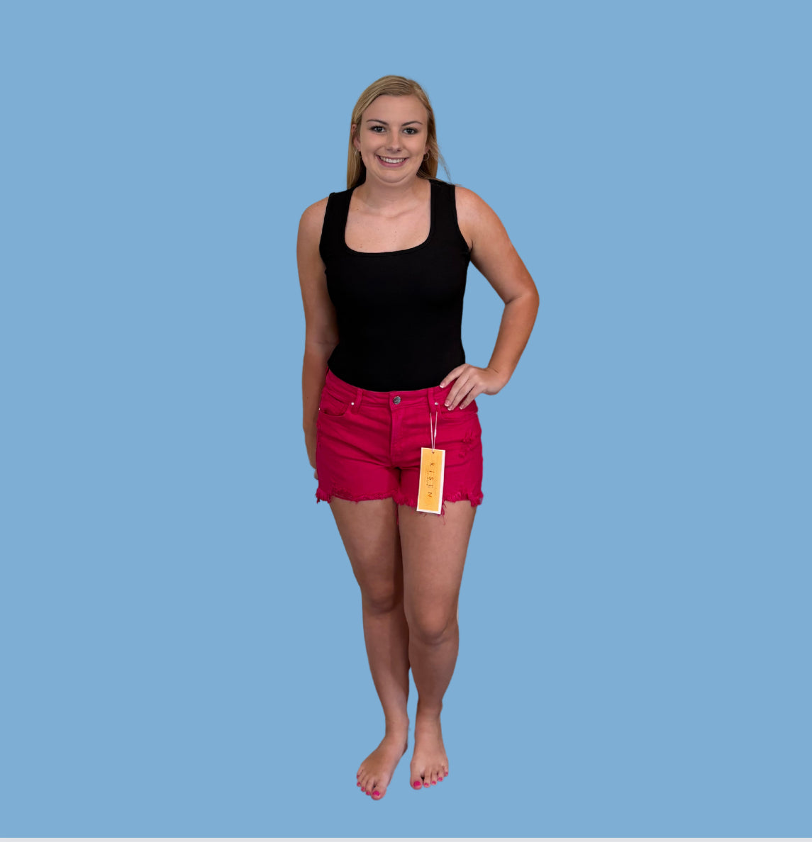 Fuchsia Frayed Risen Shorts