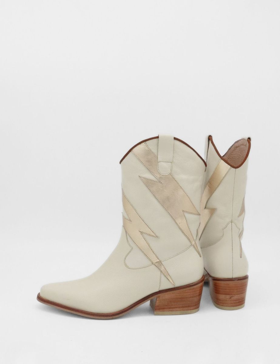 Idol western Cowboy Ivory Women's Leather Boots