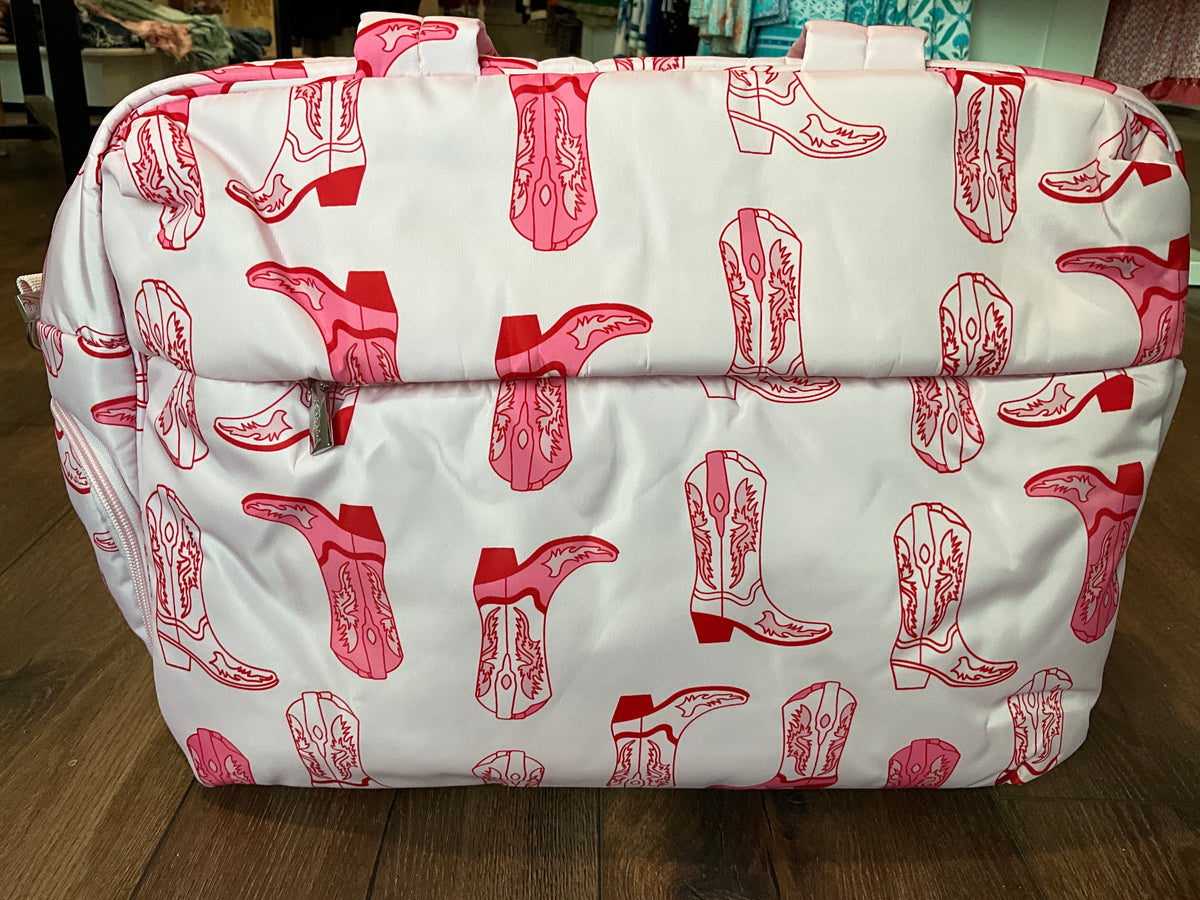Pink and Red Boot Weekender Bag