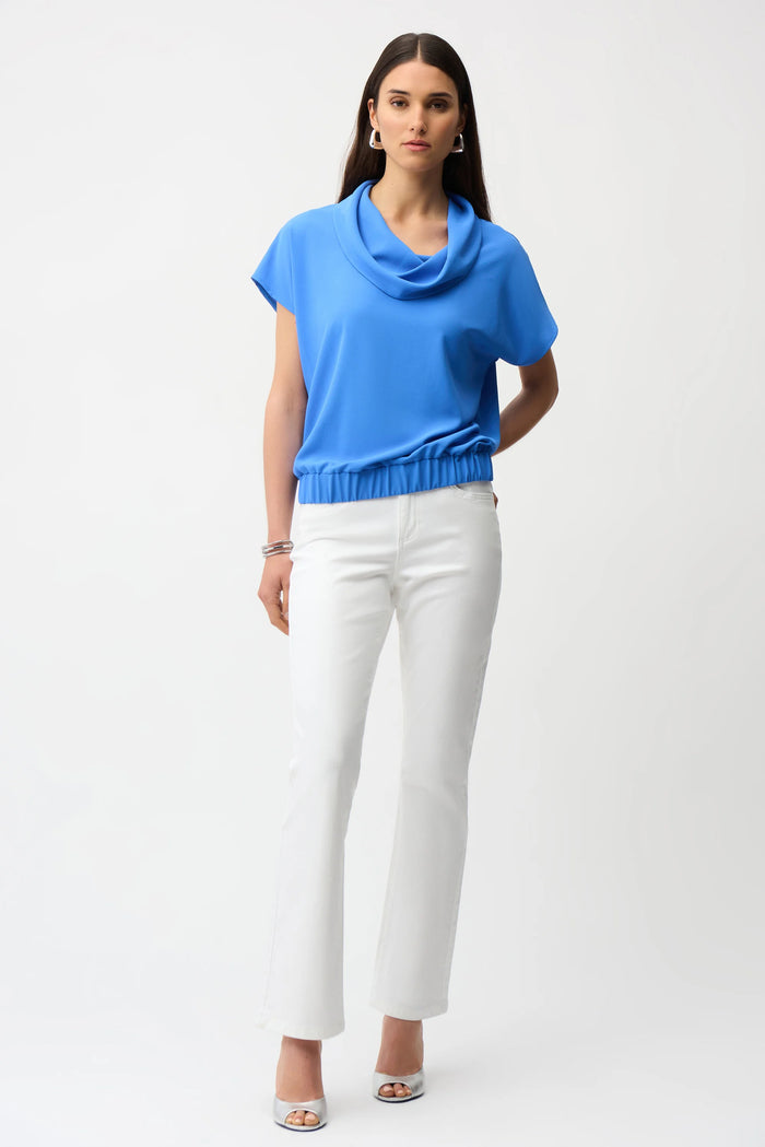 Joesph Ribkoff Eggshell Cocoon Top With Cowl Neckline