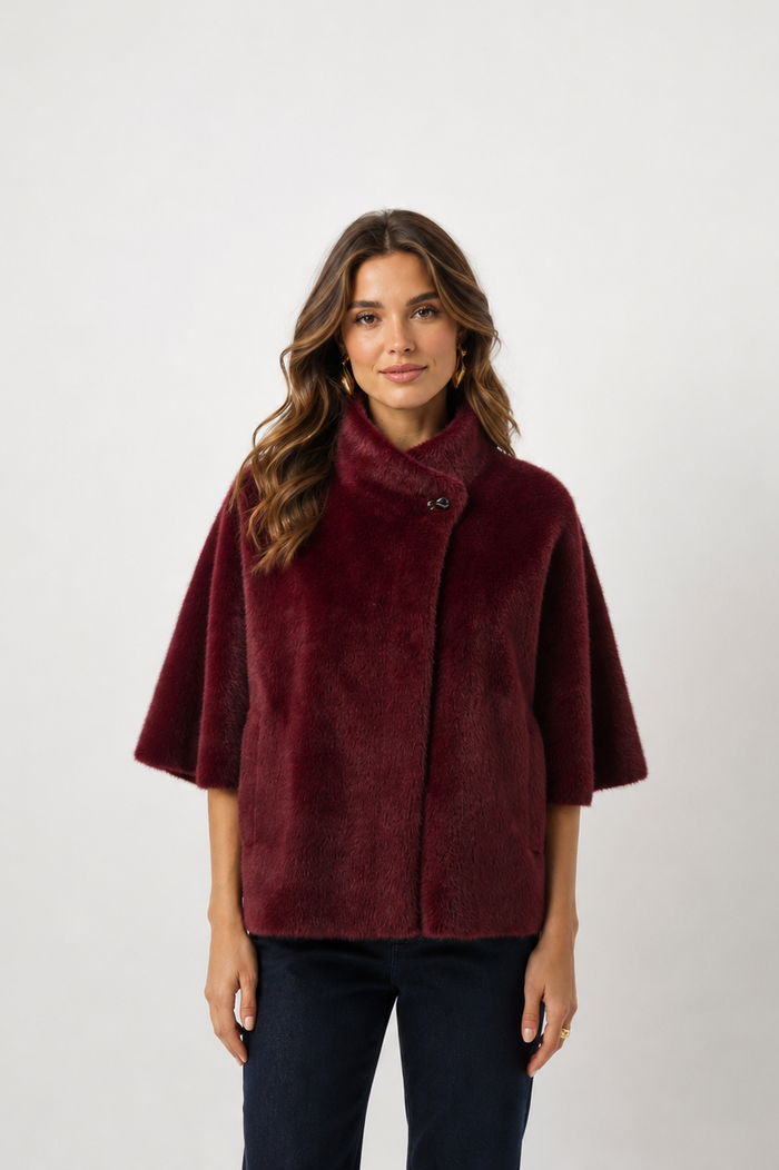 Joseph Ribkoff Bonded Faux Fur Suede Jacket