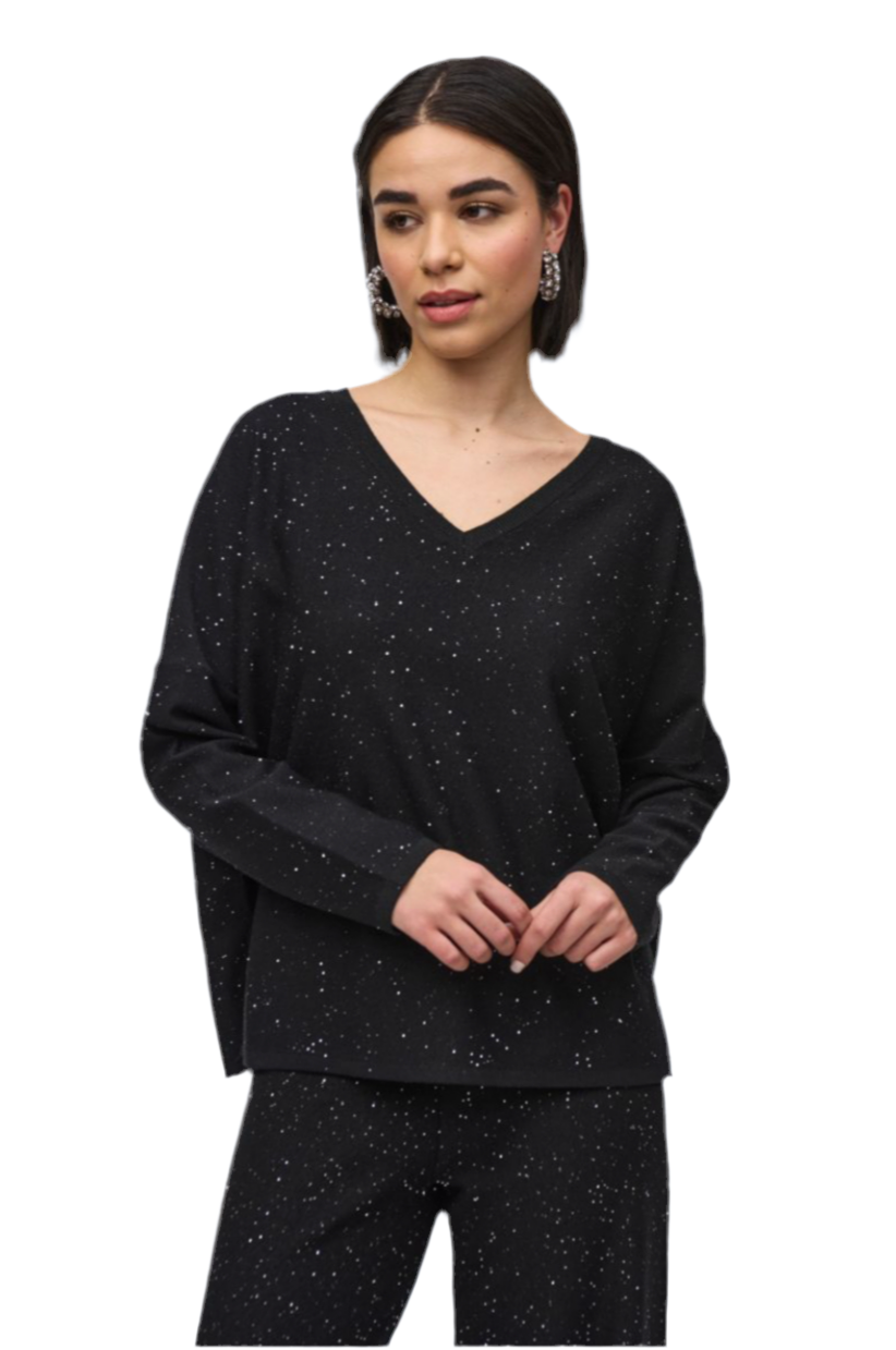 Joseph Ribkoff Black Sequin Boxy Top