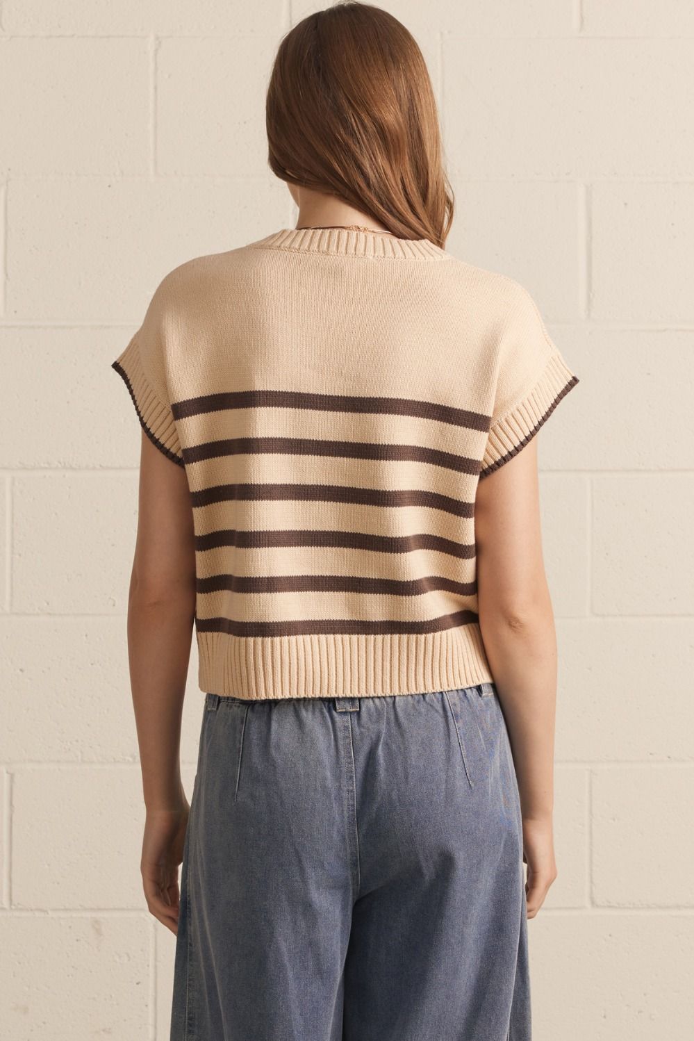 Oatmeal Harbor Stripe Sweater Top