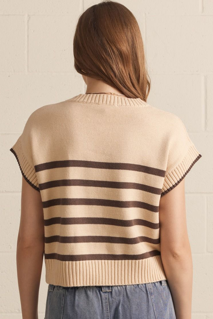 Oatmeal Harbor Stripe Sweater Top