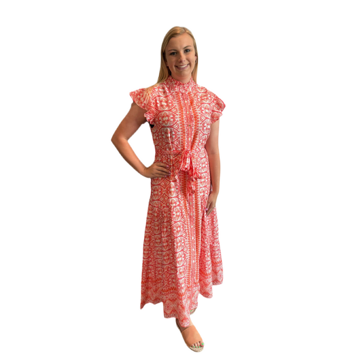 Paisley Apricot Pink Dress