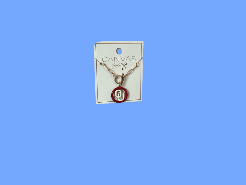 Oklahoma Logo T Bar Necklace