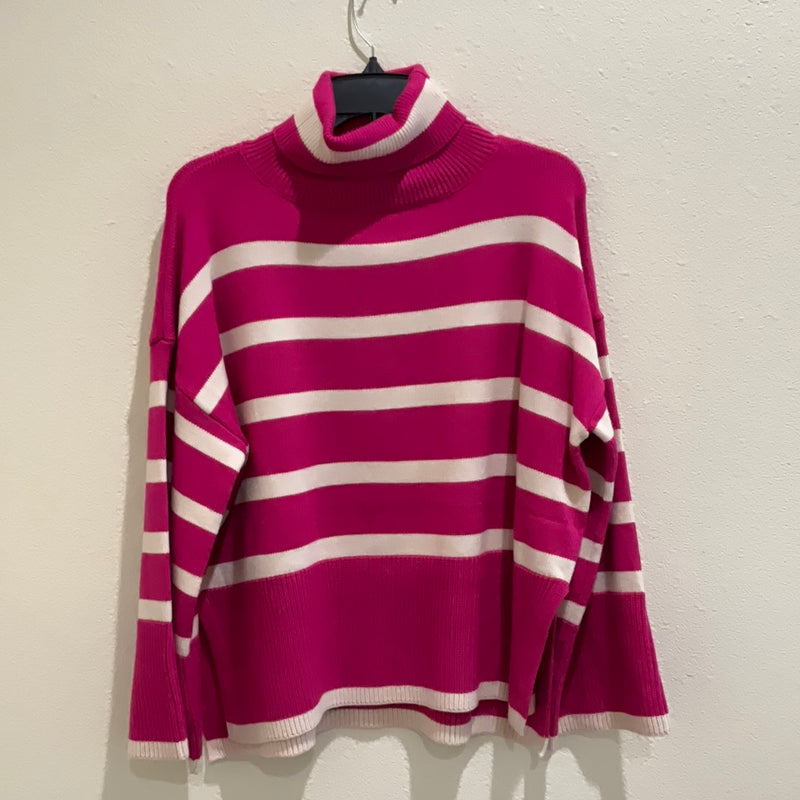 Hot Pink Striped Entro Sweater