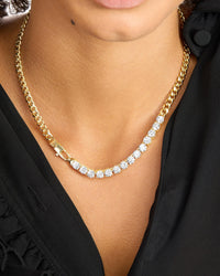 Baby Julian REALLY Loves Diamonds Necklace 5mm- Gold|White Diamondettes
