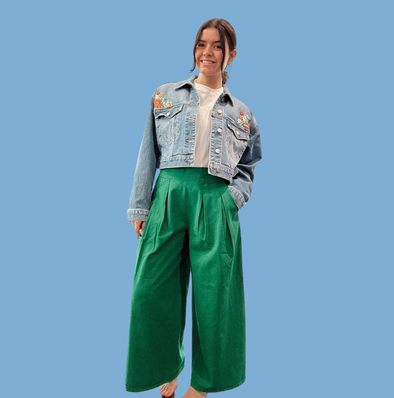 Green Wide Leg Pants