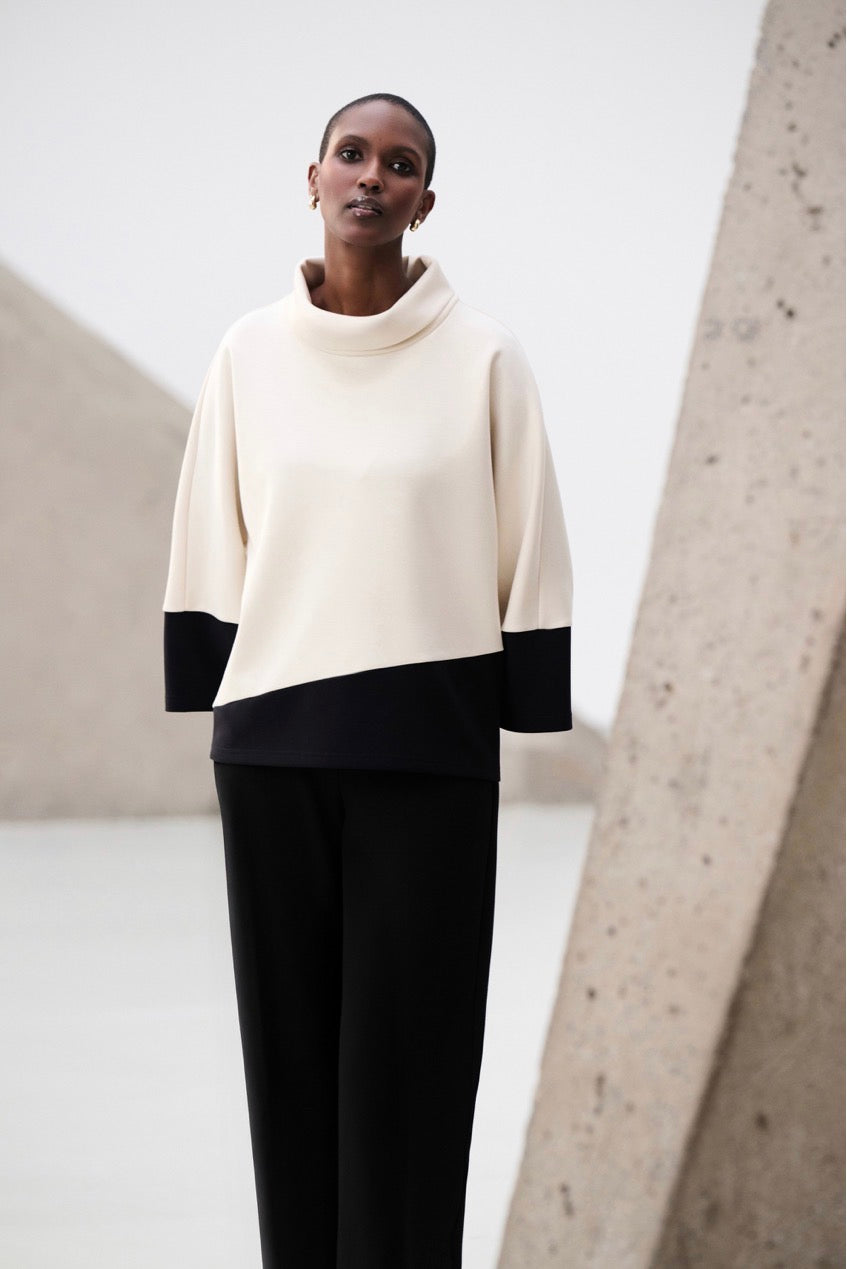 Scuba Jersey Color Block Trapeze Top
