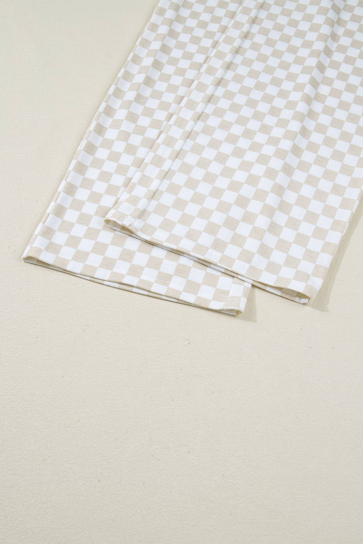 Checkered Print Half Sleeve Tee 2pcs Lounge Pant Set