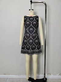 Short and elegant embroidered vest dress
