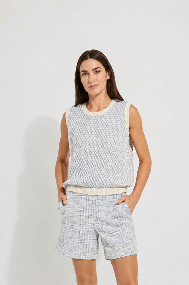 Lysse Claire Textured Mesh Sweater Shell