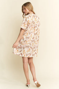 Collared Tiger Print Mini Dress