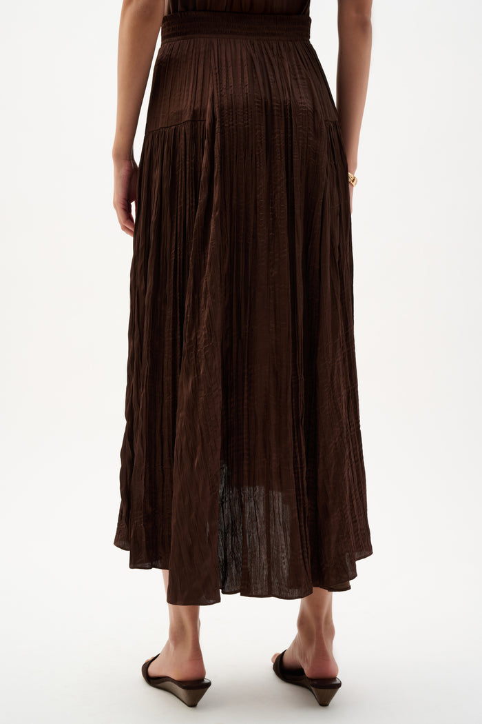 Joseph Ribkoff Pleated Satin Flare Skirt With Pleats