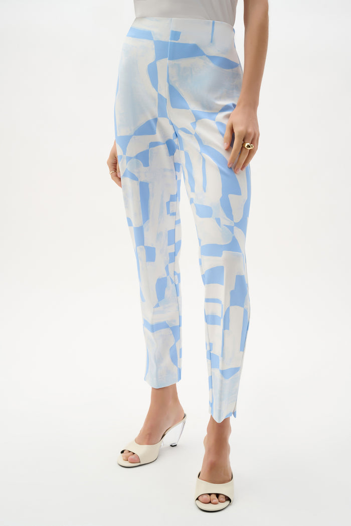 Joseph Ribkoff Silky Knit Geometric Print Straight Leg Pull-On Pants