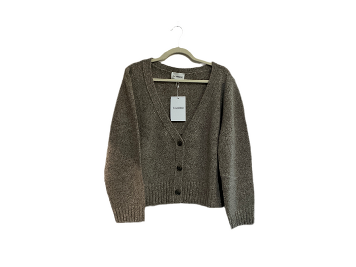 W.Cashmere Beth Cardigan- Heather Brown