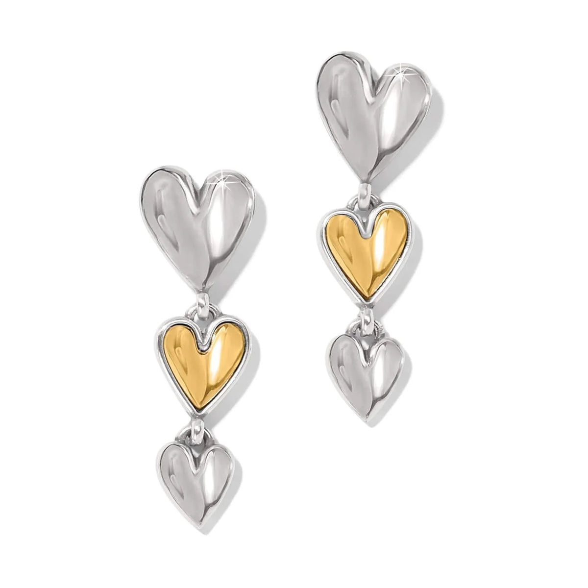 Cascade Heart Trio Post Drop Earrings